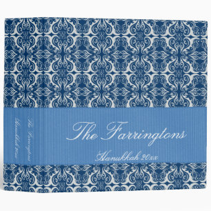 Holiday Damask Blue & White 2" Binder