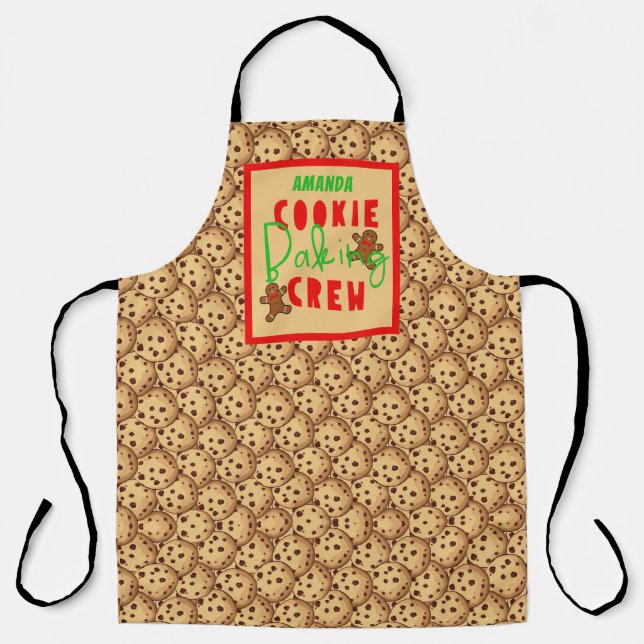 Holiday Day Cookie Baking Crew Personalize Name Apron (Front)