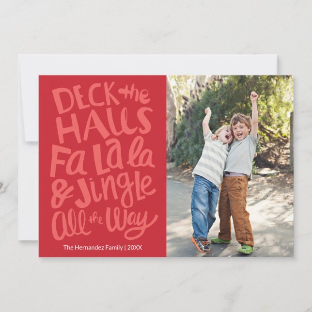 Holiday Deck les halls Fa la Flat Carte de vacance (Devant)