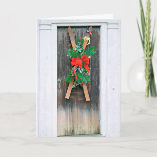 Holiday Decorated Skis Card