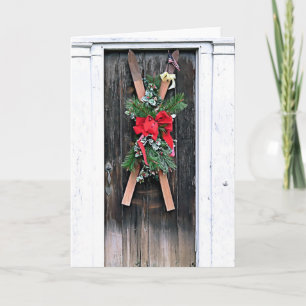 Holiday Decorated Skis Card