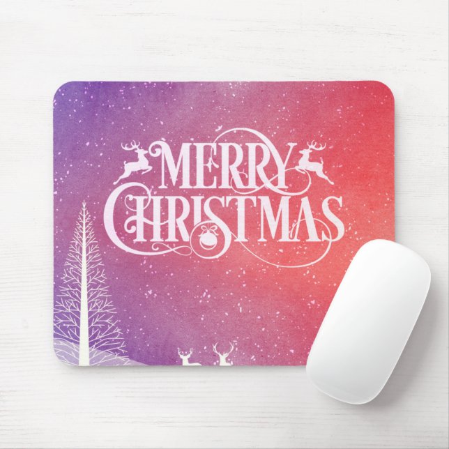 Holiday Deer Landscape Mouse Pad (With Mouse)