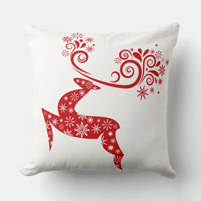 Holiday Deer Throw Pillow (Front)