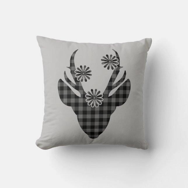 Holiday Deer Throw Pillow (Front)