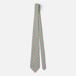 Holiday Diagonal Red and Green Plaid  Tie