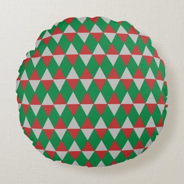 Holiday Diamonds Round Pillow (Front)