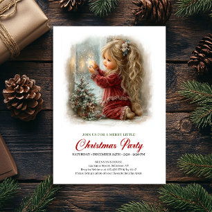 Holiday Dinner Invite Rustic Winter Scene Tree Art