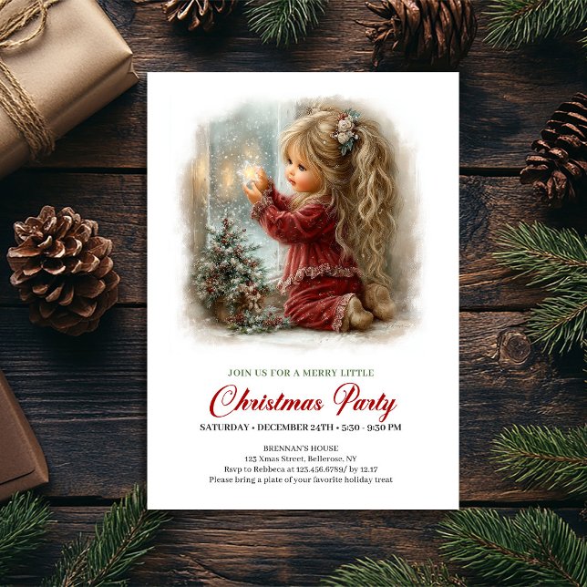 Holiday Dinner Invite Rustic Winter Scene Tree Art (Holiday Dinner Invite Rustic Winter Scene Tree Art)