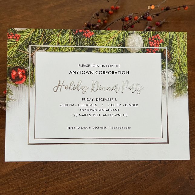 Holiday Dinner Party Foil Evergreen Christmas (Creator Uploaded)