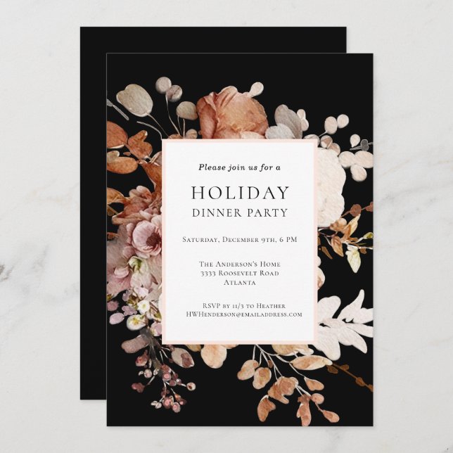 Holiday Dinner Party Invitation (Front/Back)