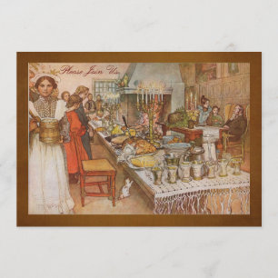 Holiday Dinner Party with Carl Larsson Invitation