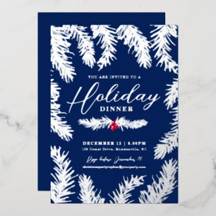 Holiday dinner red berry christmas blue