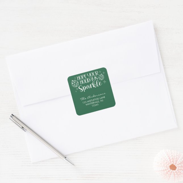 Holiday Disco Ball Envelope Seal Return Address (Envelope)