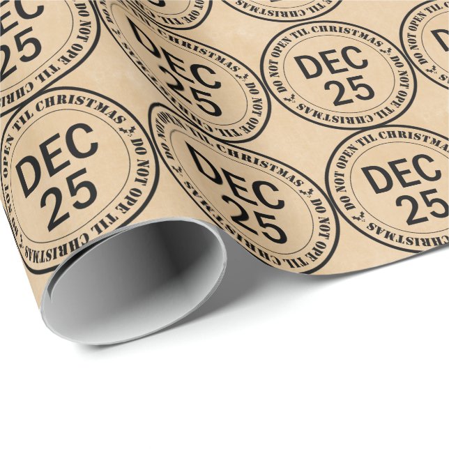 Holiday Do Not Open Til Christmas Wrapping Paper (Roll Corner)
