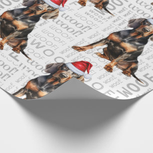 Holiday Dog Lover Black Tan Coonhound Christmas Wrapping Paper