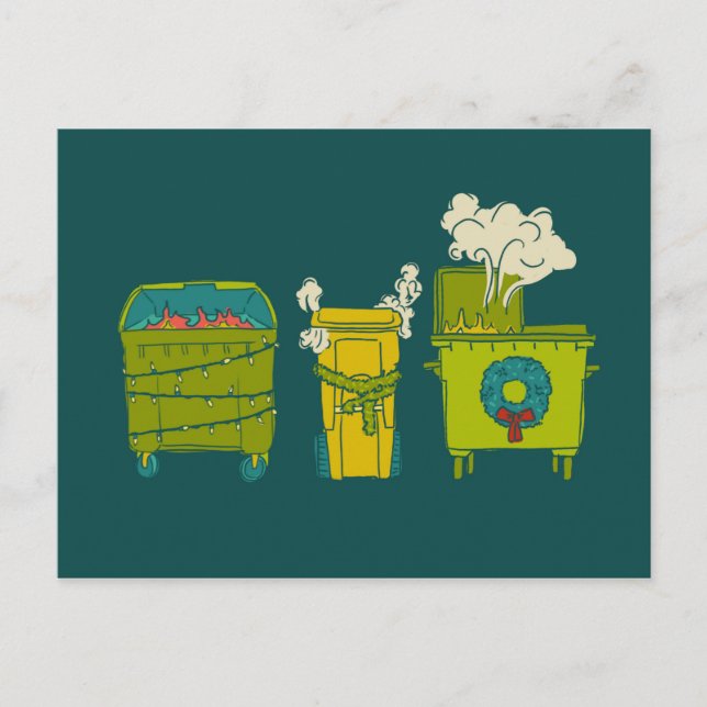 Holiday Dumpster Fire Postcard - "Sorry" (Front)