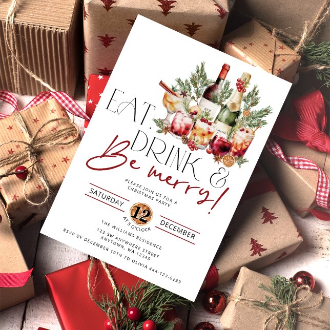 Holiday Eat Drink and Be Merry Invitation (Creator Uploaded)