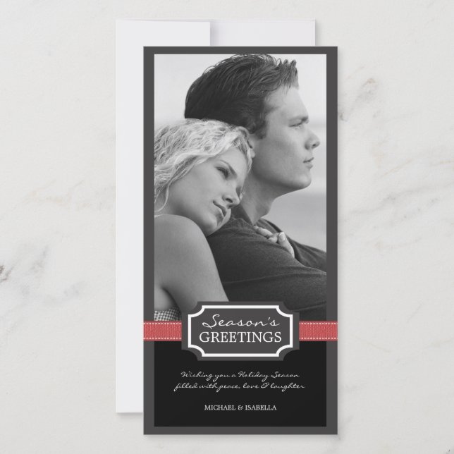 Holiday Elegance Season's Greeting Red Ribbon (Front)