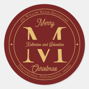 Holiday Elegant Monogram Return Address Seal