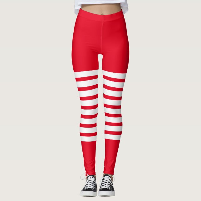 Holiday Elf Leggings Candy Cane Christmas (Front)