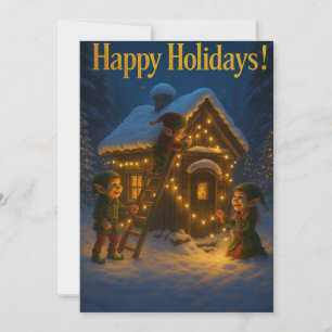 Holiday Elf Scene – Happy Holidays! Card