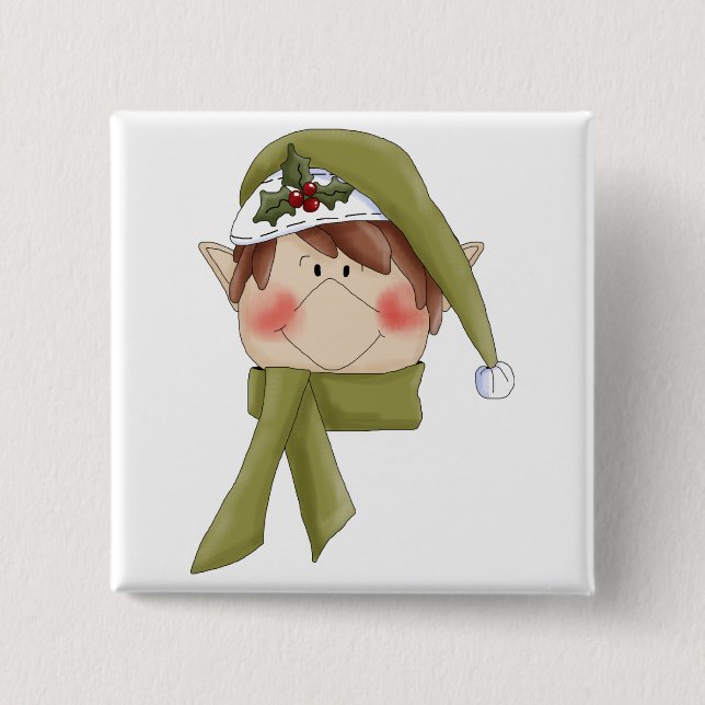 Holiday Elf T-shirts and Gifts 2 Inch Square Button (Front)