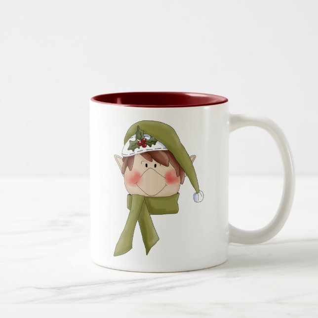 Holiday Elf T-shirts and Gifts Two-Tone Coffee Mug (Right)