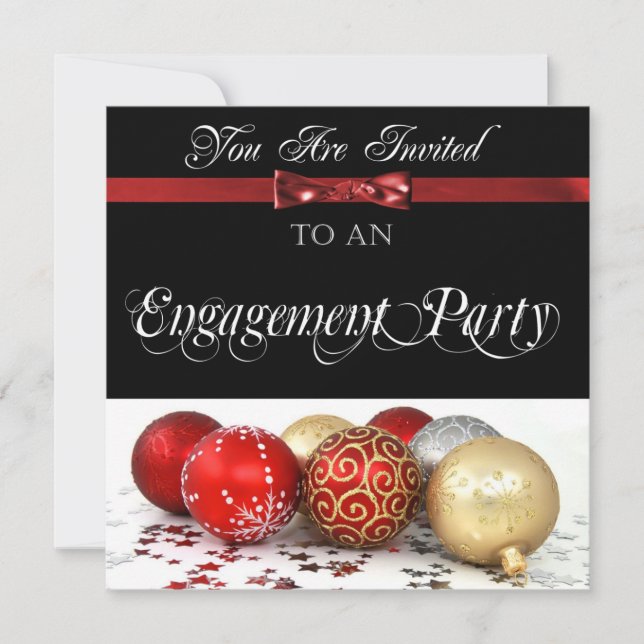 Holiday Engagement Party Invitation (Front)