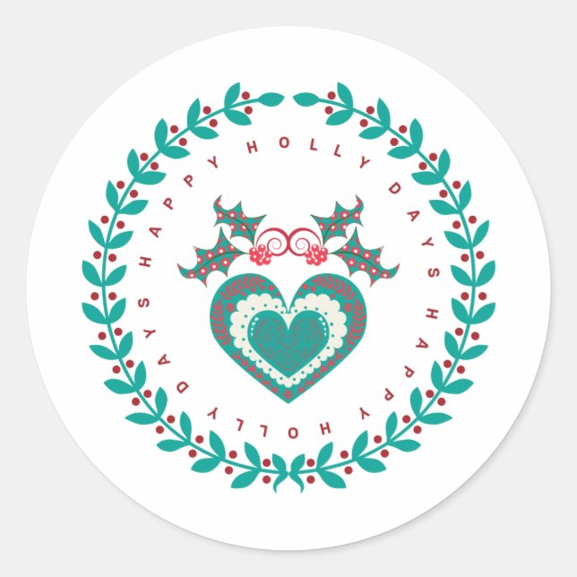 Holiday Envelope Seals or Gift Wrap Stickers (Front)