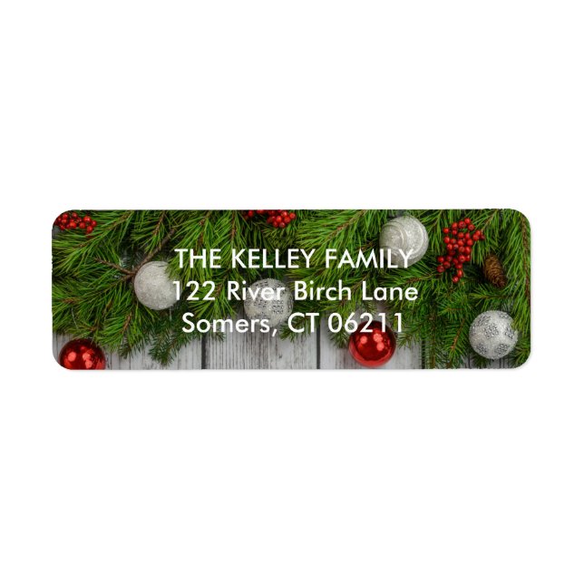 Holiday Evergreen Return Address Label (Front)