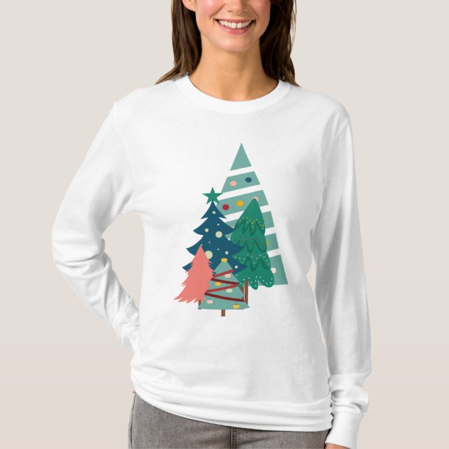 Holiday Evergreens Design T-Shirt (Front)