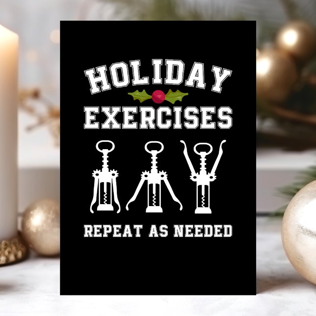 Holiday Exercises Repeat As Needed Funny Wine (Creator Uploaded)
