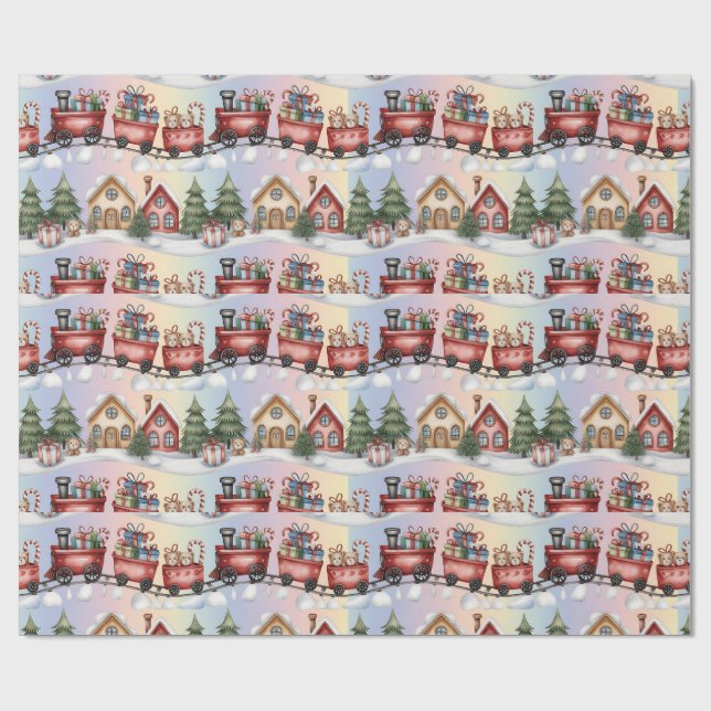 Holiday Express Wrapping Paper – Christmas Village (Flat)