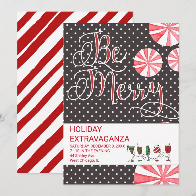 Holiday Extravaganza Party Invitation (Front/Back)