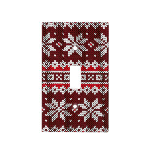 Holiday Fair Isle Knit Pattern Light Switch Cover