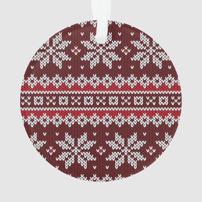 Holiday Fair Isle Knit Pattern Ornament (Back)