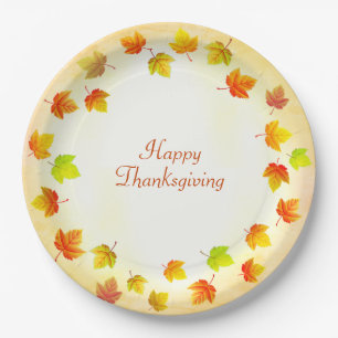 Holiday Fall Leaves  Paper Plate