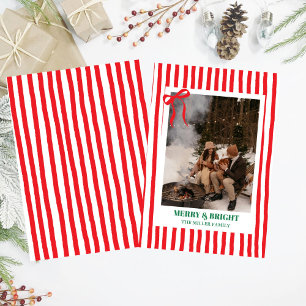 Holiday family Christmas Photo Card with Stripes