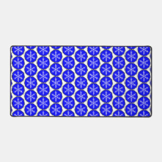 Holiday Fancy Artistic Snowflake Pattern Christmas Desk Mat