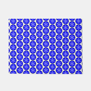 Holiday Fancy Artistic Snowflake Pattern Christmas Doormat