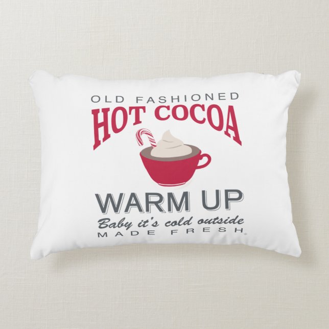 holiday farmhouse hot cocoa accent pillow (Front)