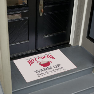 holiday farmhouse hot cocoa doormat