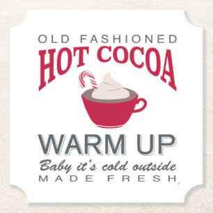 holiday farmhouse hot cocoa paper coaster