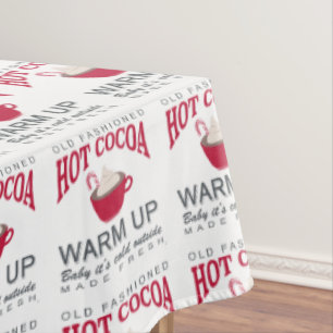 holiday farmhouse hot cocoa tablecloth