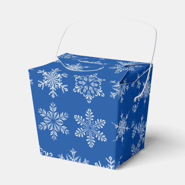 Holiday Favour Treat Box-Snowflakes Favor Box (Front Side)
