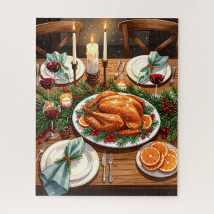 Holiday Feast with Roast Turkey Jigsaw Puzzle