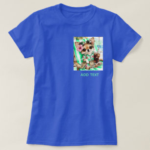 Holiday female Chihuahua Beach Relaxation (Aqua) T-Shirt