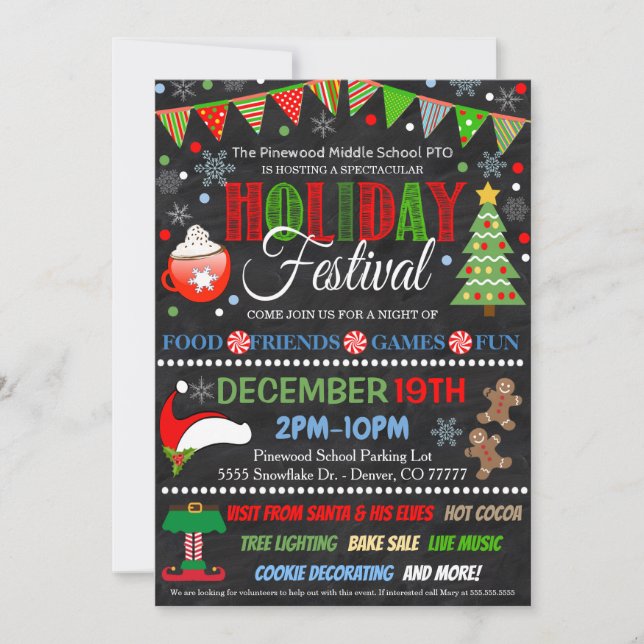 Holiday Festival Invitation (Front)