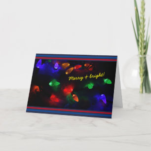 Holiday festive Christmas fairy lights winter snow Card