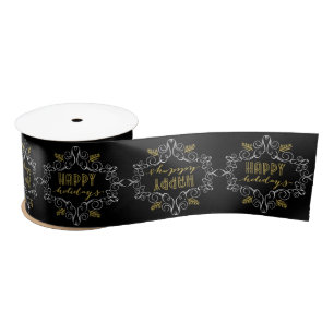 Holiday Festive Foliage Deco Gold Holiday Satin Ribbon